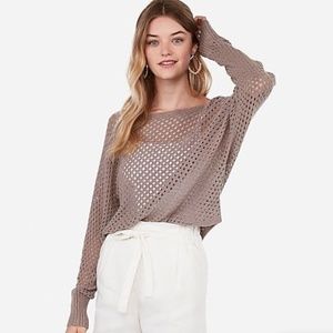 OPEN STITCH DOLMAN SLEEVE SWEATER